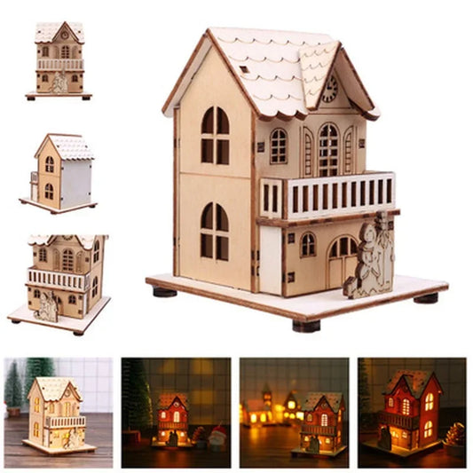 Holiday LED Lights Log House