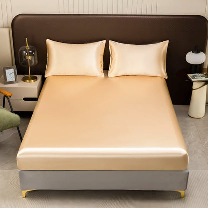 Opulent Solid Color Satin Bedding Set