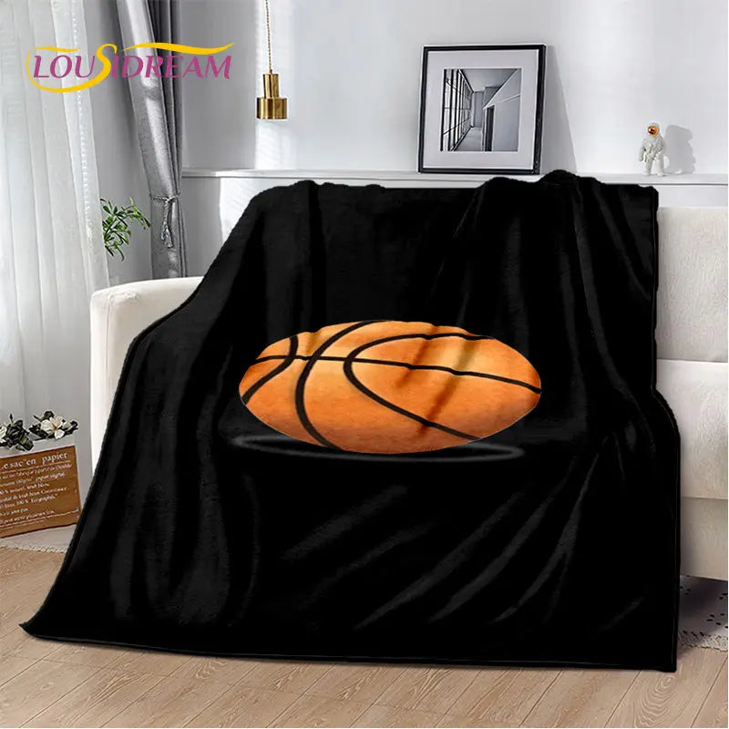 Basketball Art Cartoon Soft Plush Blanket