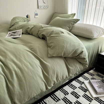 Solid Cotton Bedding Set