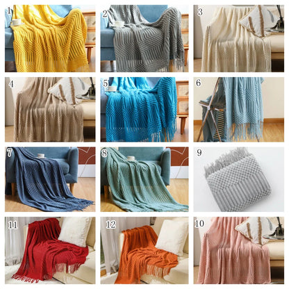Luxury Solid Color Fringe Blankets