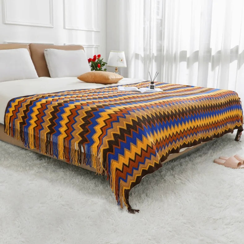 100% Cotton Bohemian Style Blanket
