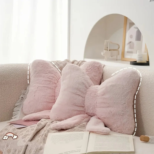 1pc Simple Pink Bow Shaped Pillows