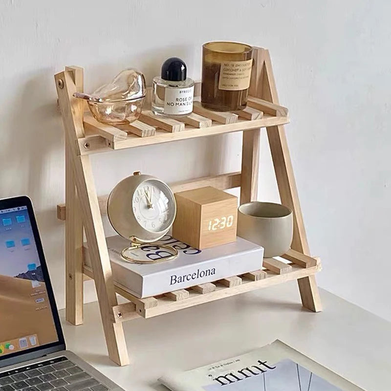 Desktop Storage Wooden Rack