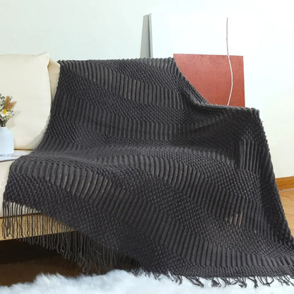Luxury Solid Color Fringe Blankets