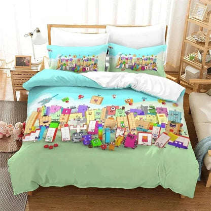 Several Cartoon Number-Blocks Bedding Sets