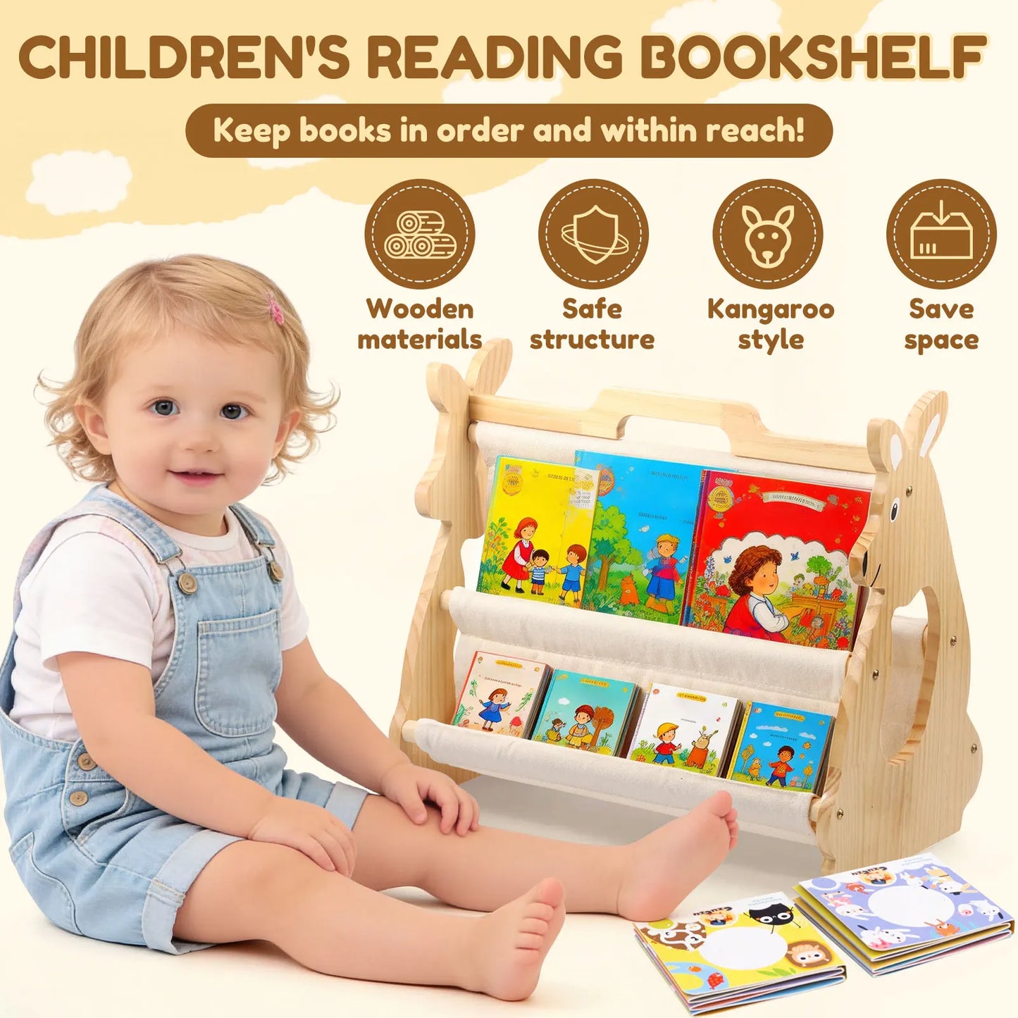 Wooden Kids Bookshelf for Tiny Dream Collection