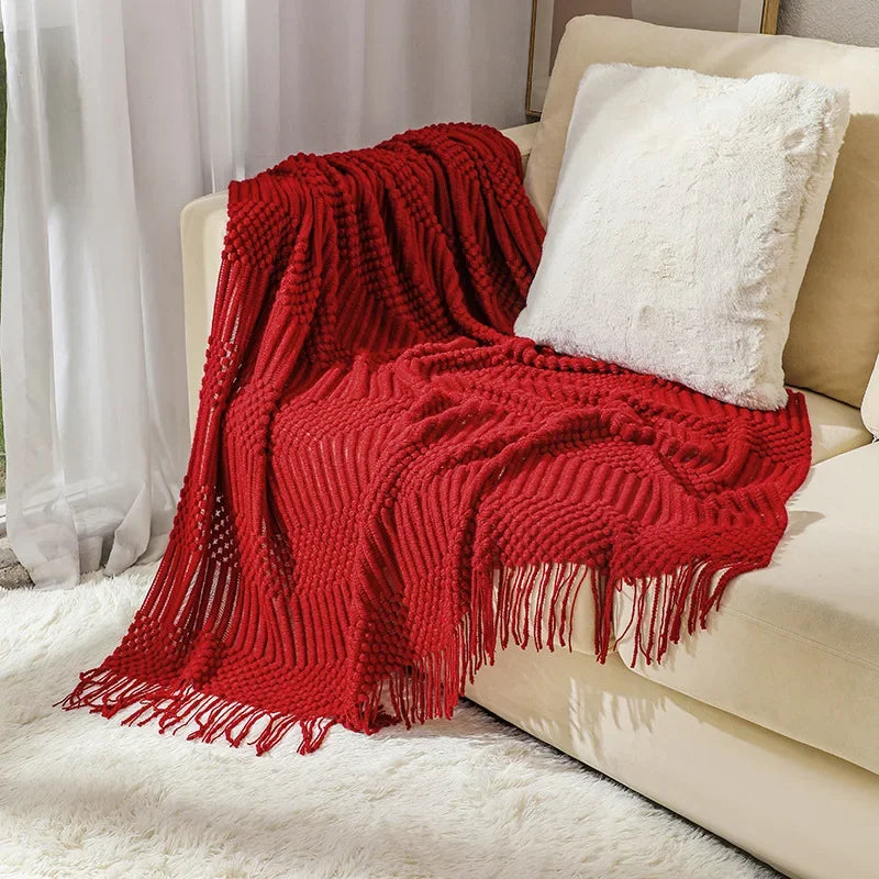 Luxury Solid Color Fringe Blankets