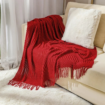 Luxury Solid Color Fringe Blankets