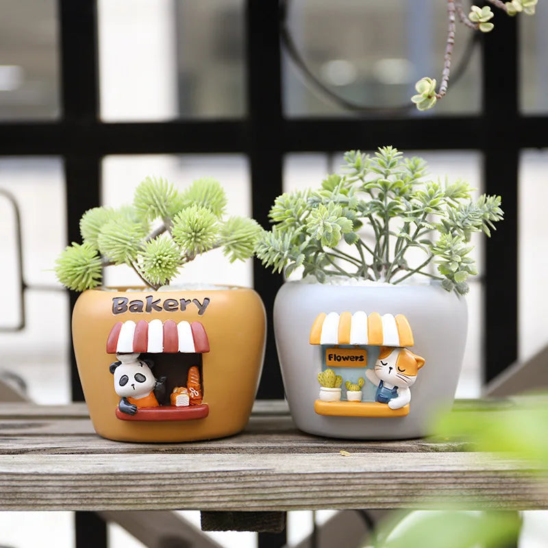 Small Panda Bakery Pots for Succulents