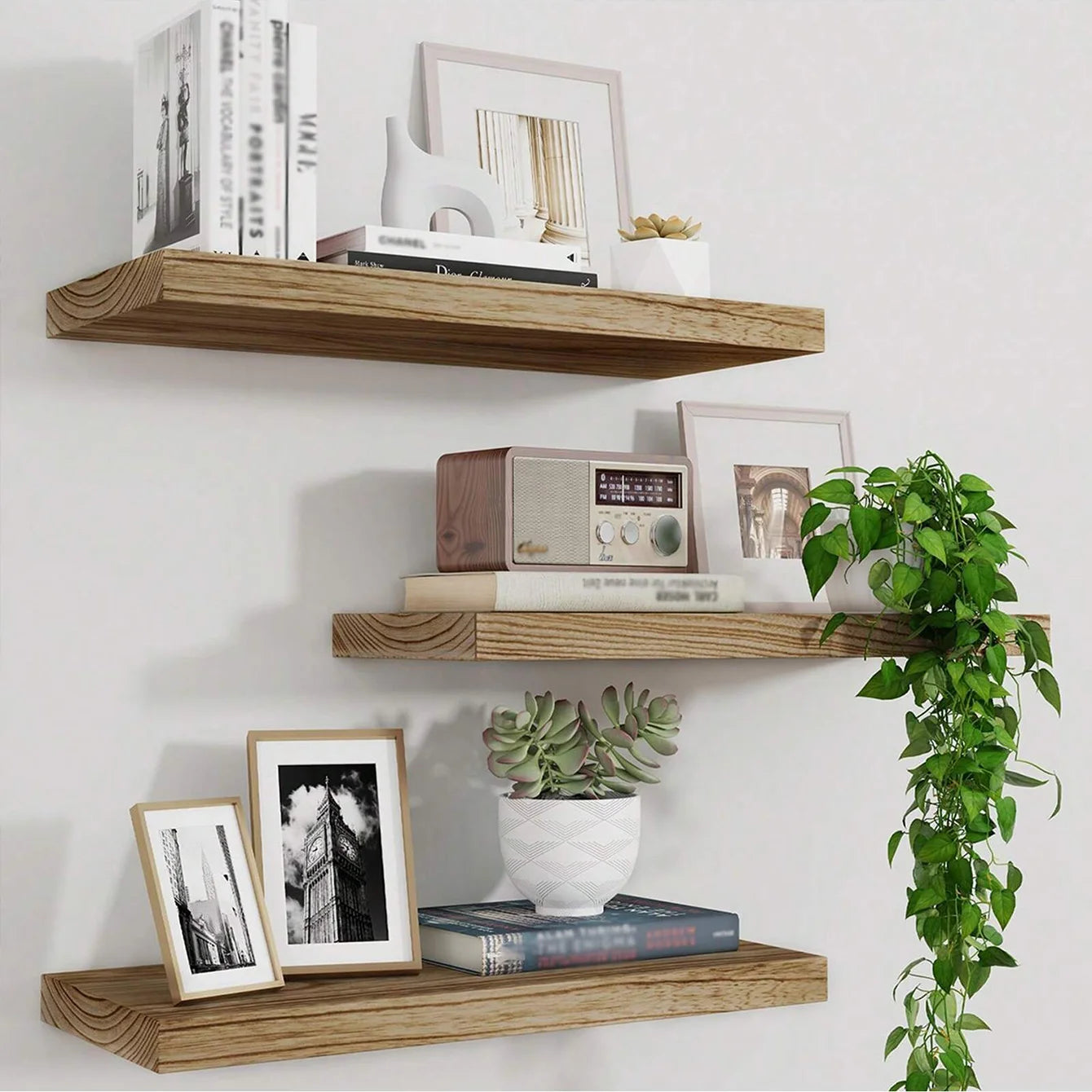 Wooden Floating Wall Shelf