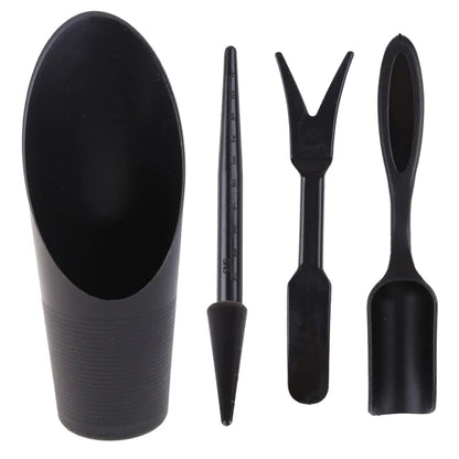 4Pcs Garden Planter Kit Sowing Shovel Spoon Succulents Seedlings Tool Bonsai Fertilizer Plastic Handle Soil Replacement Tools