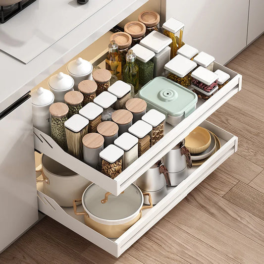 Kitchen Shelves With Slide Rails