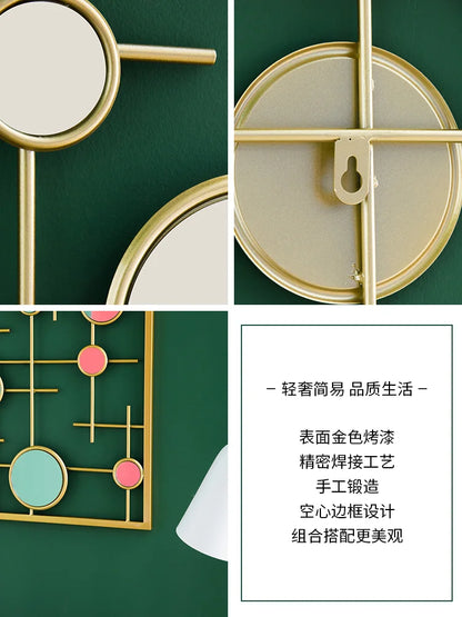 European-style round wall mirror