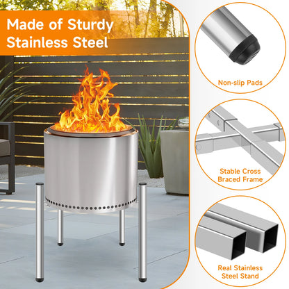 Outdoor 15-27 inch Fire Pit Stand,