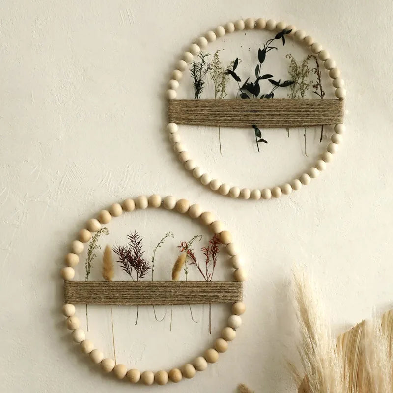 Wood Bead Wreath Wall Decor