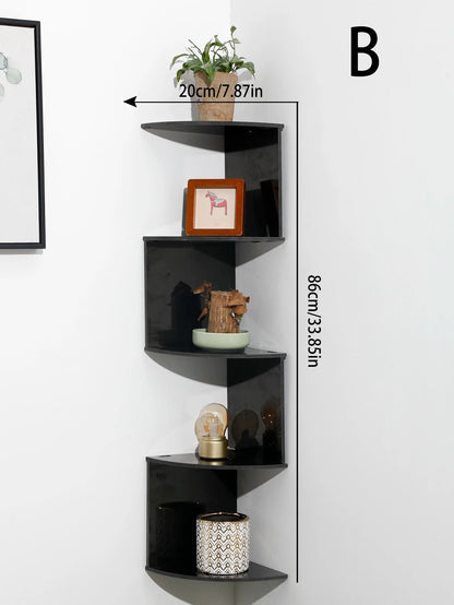 5-Tier Shelf Corner Floating Shelves