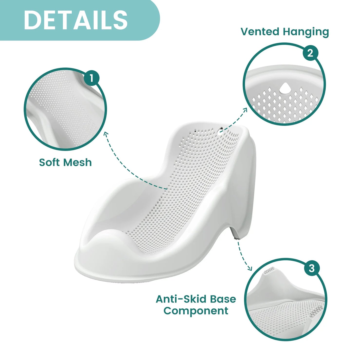 Soft Baby Bath Support for Newborns in Tiny Dream Collection