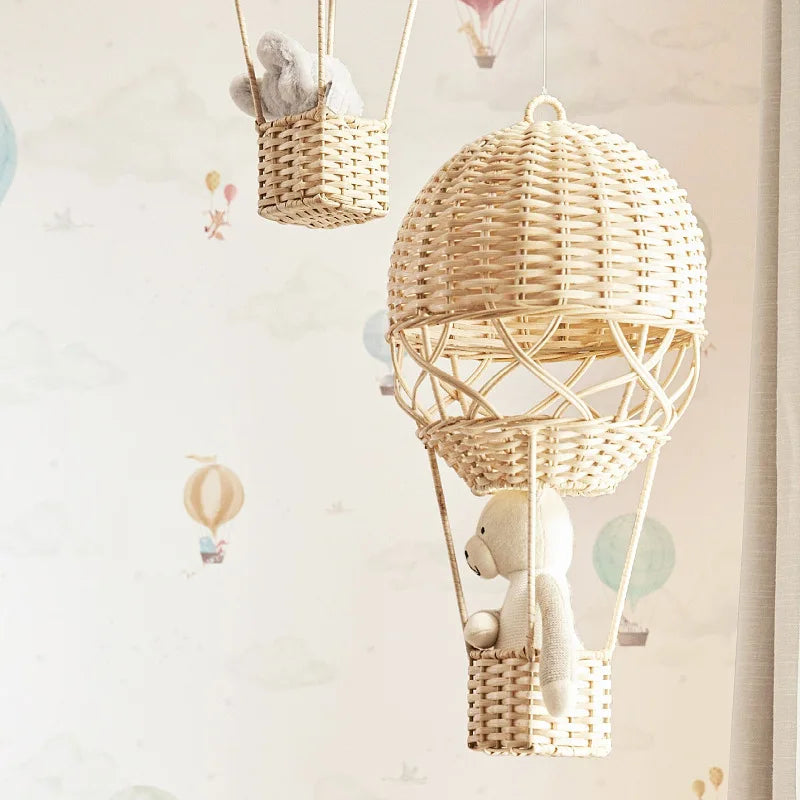Rattan Hot Air Balloon Children's Room Home Decor in Tiny Dream Collection