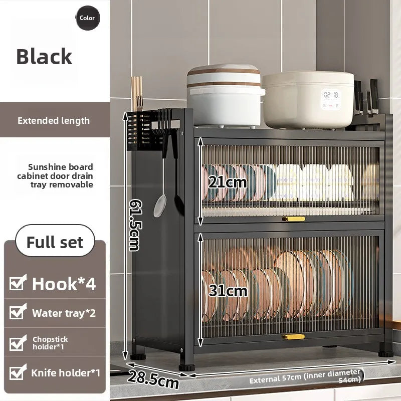 Kitchen cupboard storage box with door