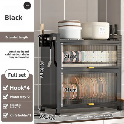 Kitchen cupboard storage box with door