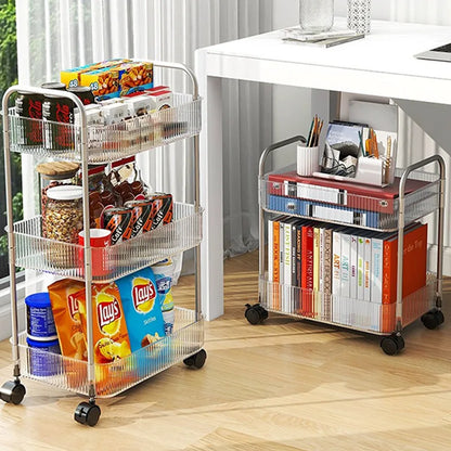 2/3/4 Layers Transparent Storage Rack Trolley