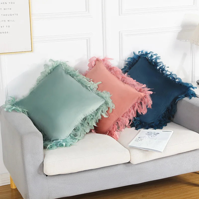 Fashion Home Decor Feather Pillow Case