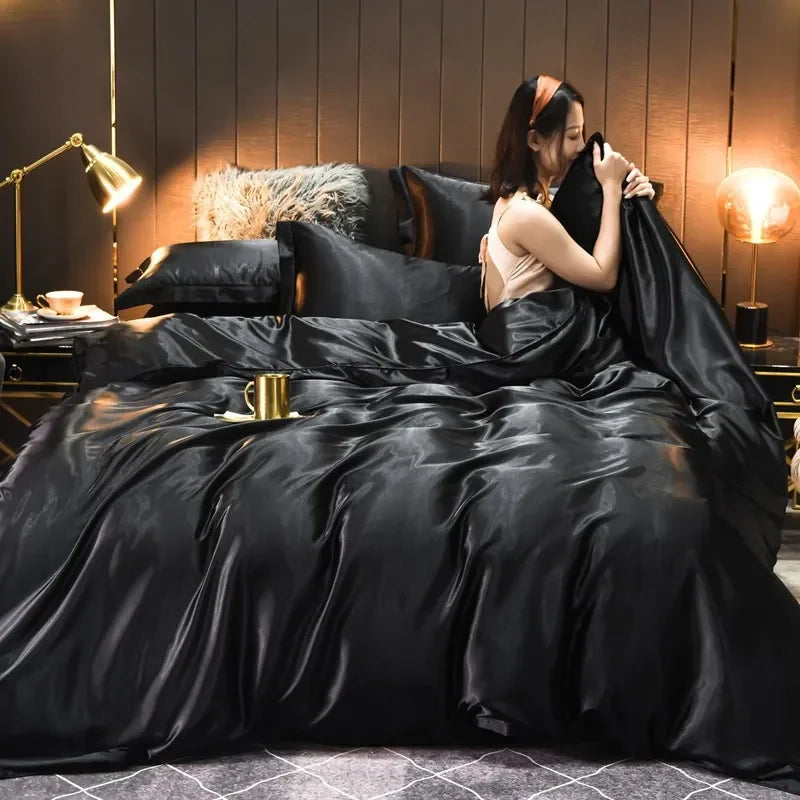 Pure 100% Silk Bedding Sets in Various Colors and Sizes