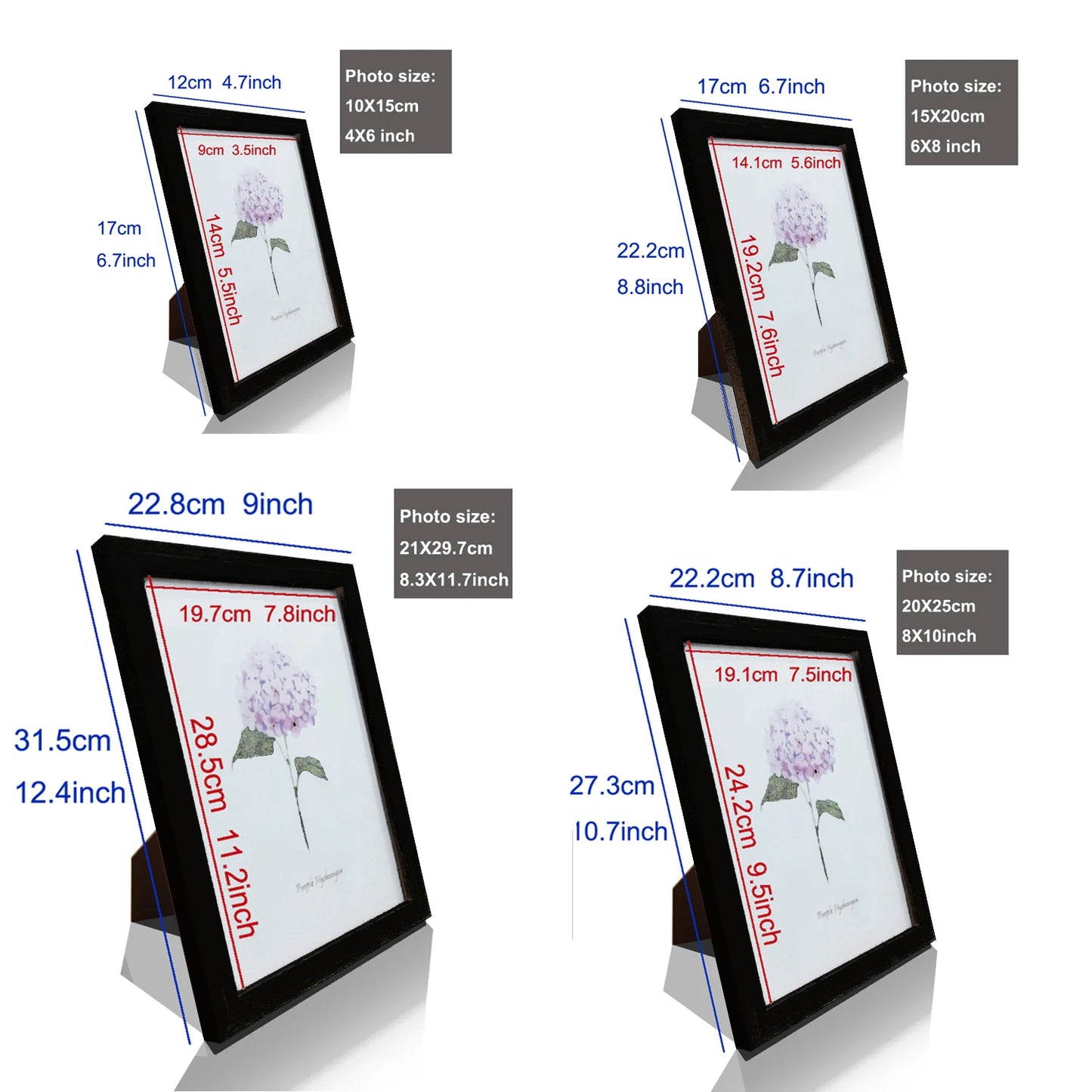 5Pcs Wooden Photo Frames