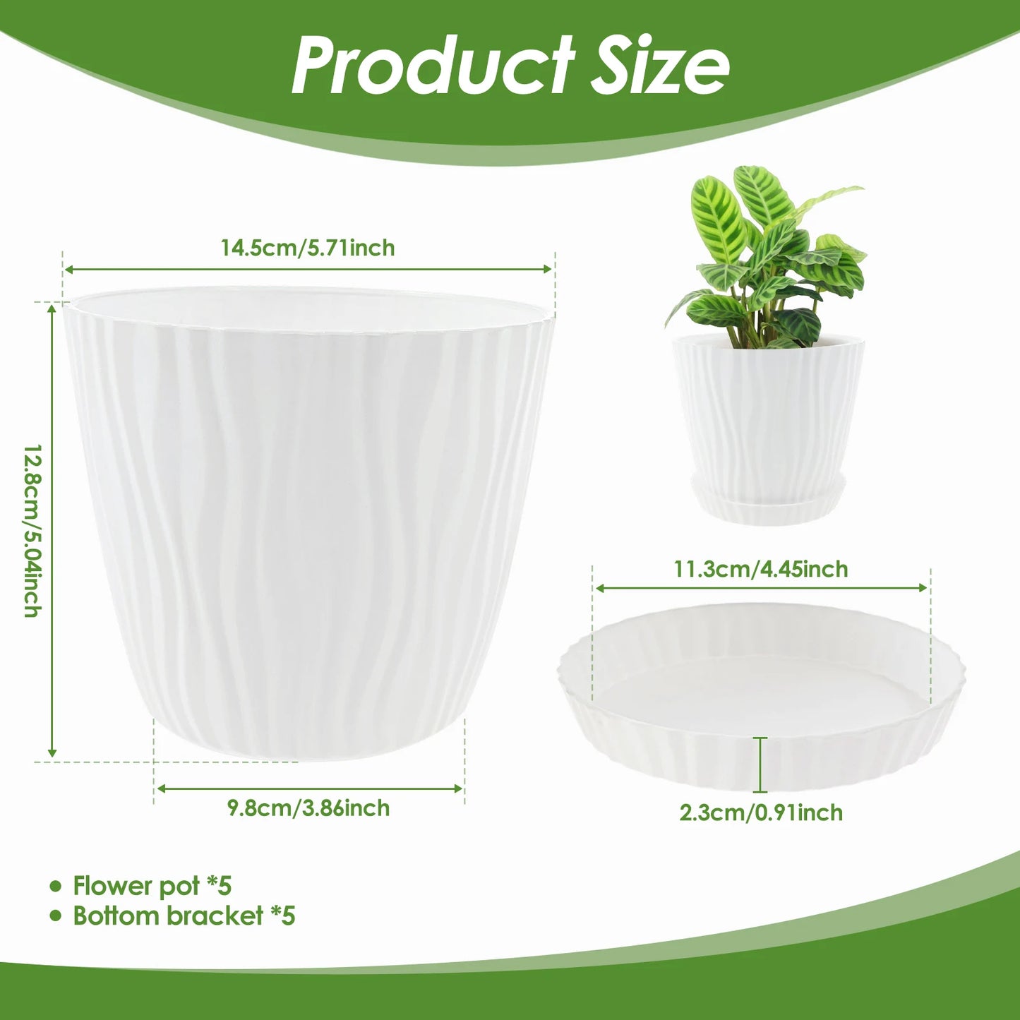 5Pcs Set Flower Pot