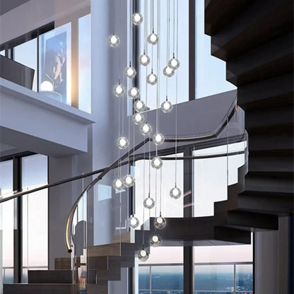Modern Glass Ball Chandelier Indoor Lighting Fixtures for Living Room Hotel Lobby Bedroom Staircase - Home Decorative Light