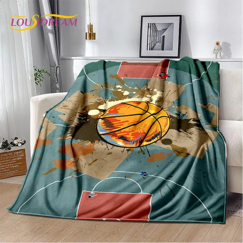 Basketball Art Cartoon Soft Plush Blanket