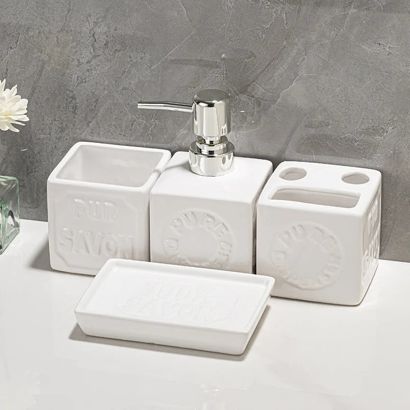 Ceramic Bathroom Organizer Set