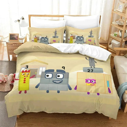 Several Cartoon Number-Blocks Bedding Sets