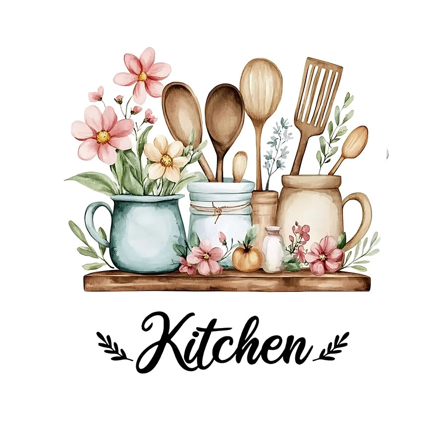1 Piece Self Adhesive  Kitchen Utensils Pattern
