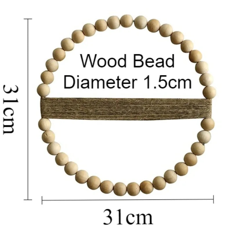 Wood Bead Wreath Wall Decor