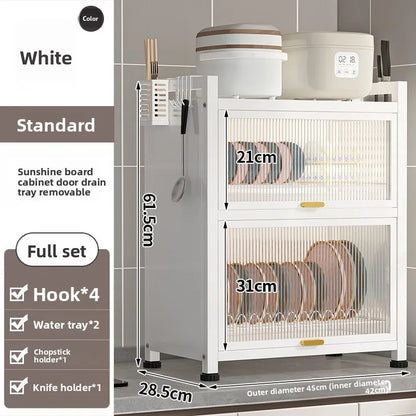 Kitchen cupboard storage box with door