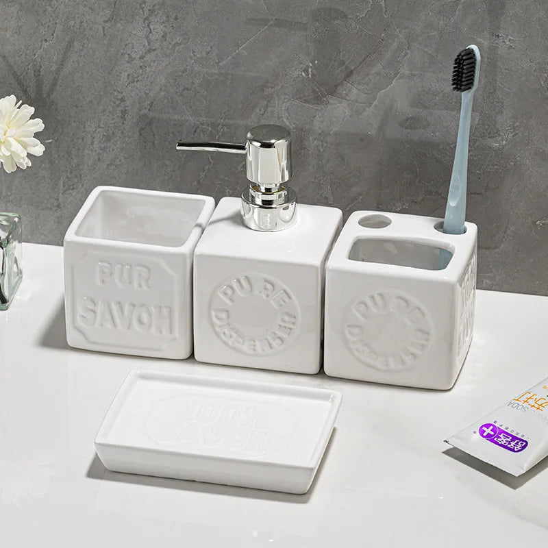 Ceramic Bathroom Organizer Set