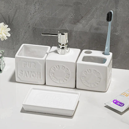 Ceramic Bathroom Organizer Set