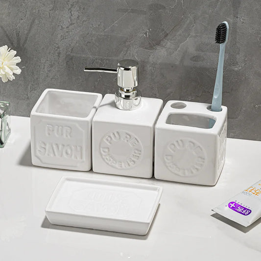 Ceramic Bathroom Organizer Set