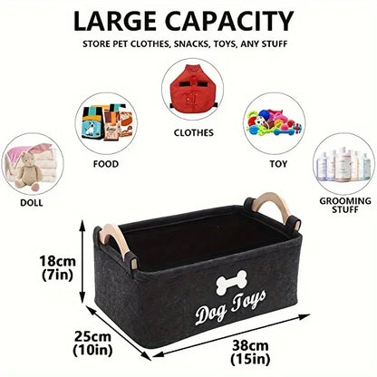 Felt Pet Toy Box for Pawsome Comforts