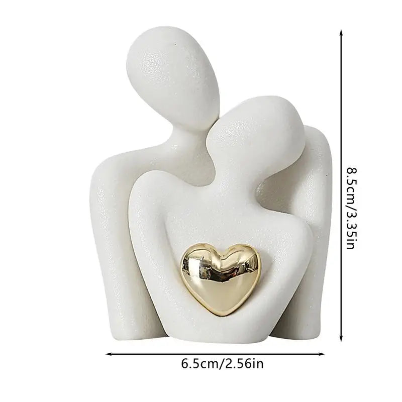 Couple Hugging Ceramic Figurine Ceramic