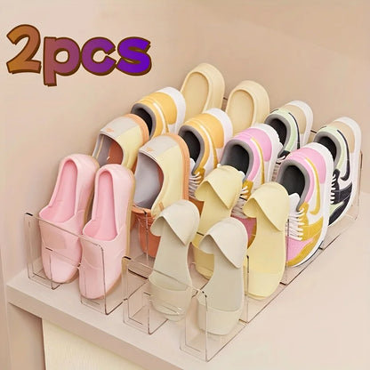 2/4 Pack Space-Saving Vertical Shoe Rack Organizer