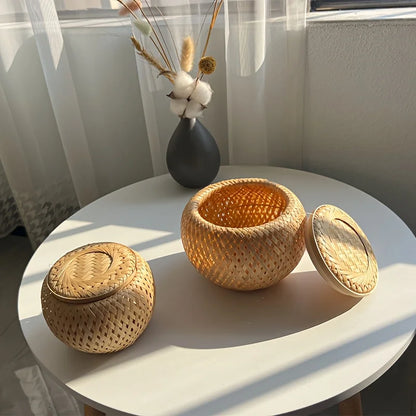 Woven Basket with Lid