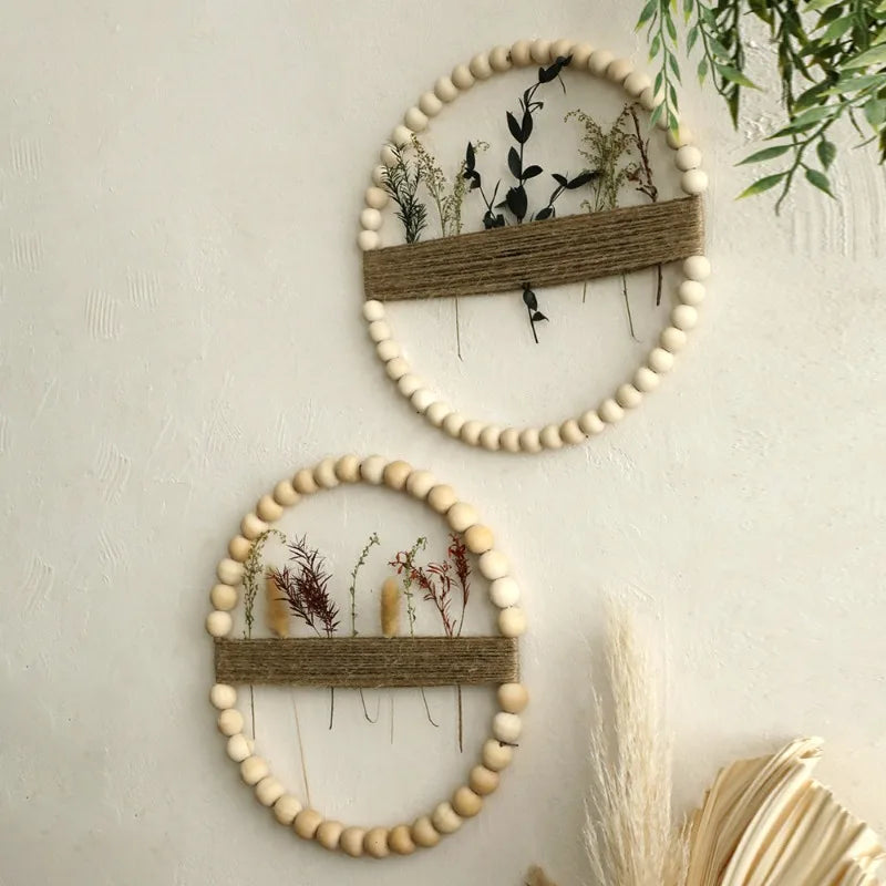 Wood Bead Wreath Wall Decor