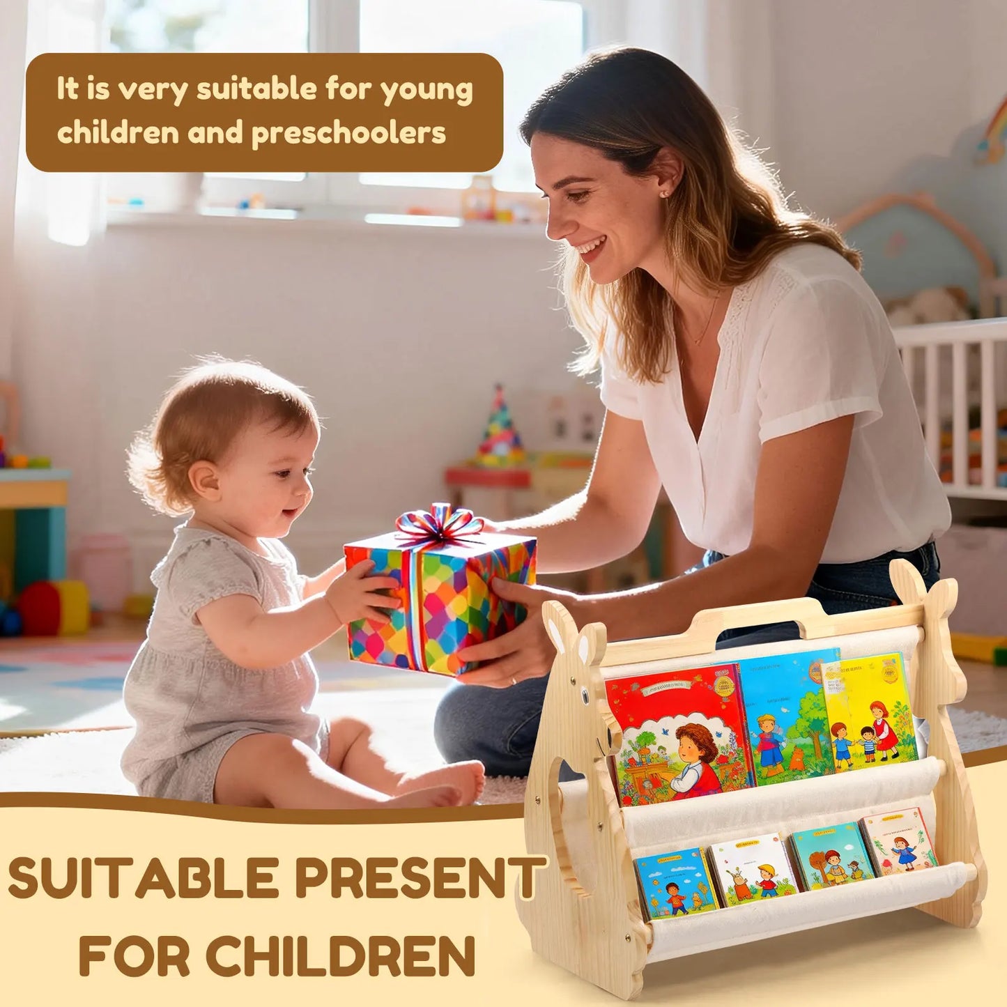 Wooden Kids Bookshelf for Tiny Dream Collection