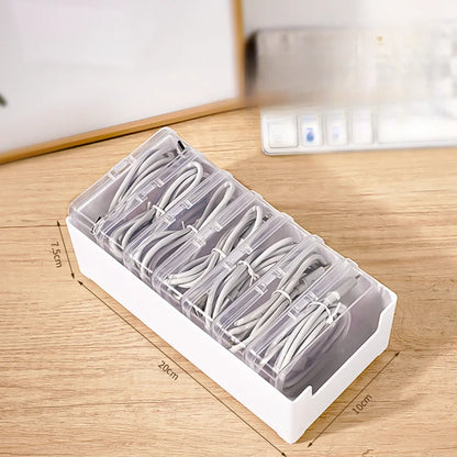 Data Cable Storage Box with 7 Small Compartment Boxes