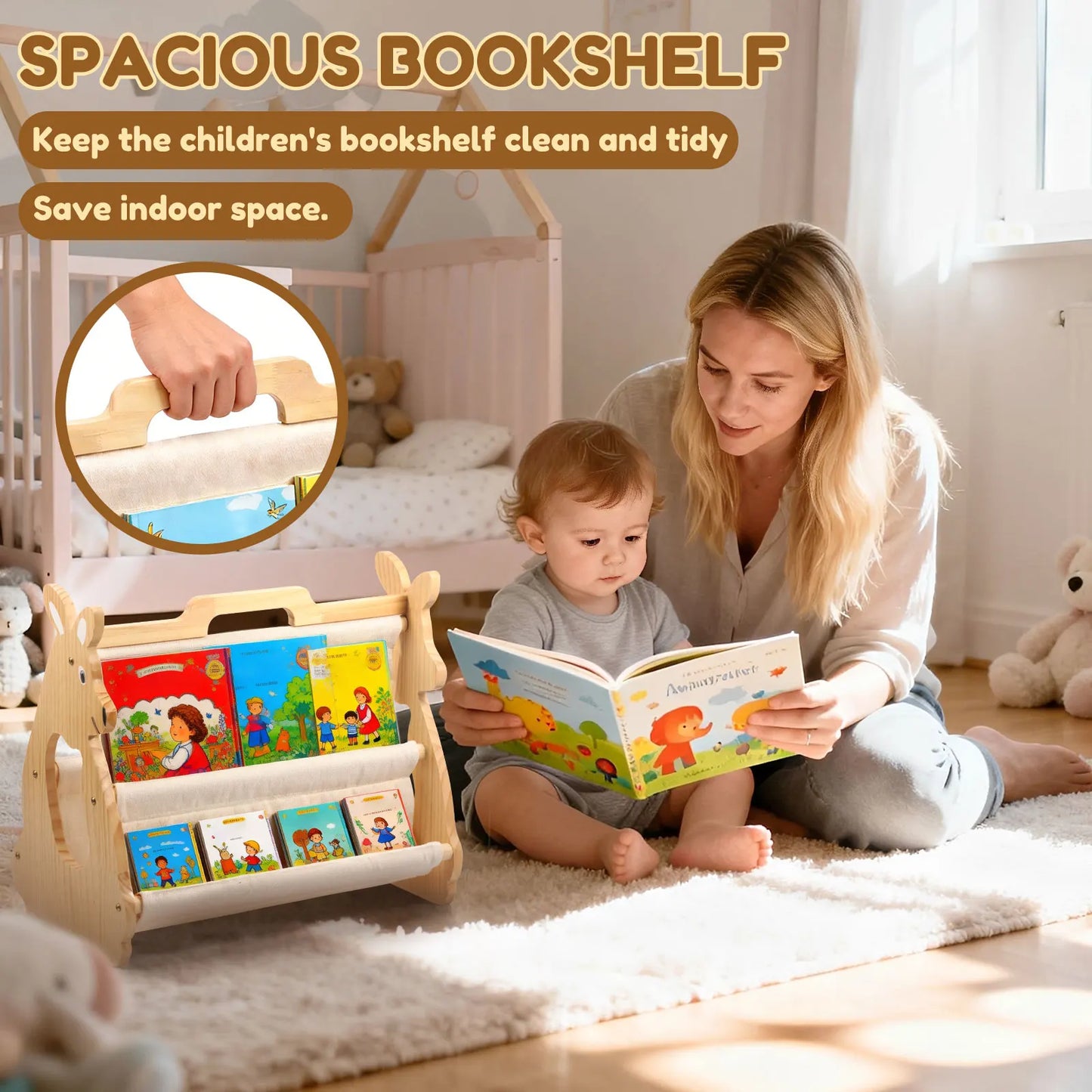 Wooden Kids Bookshelf for Tiny Dream Collection