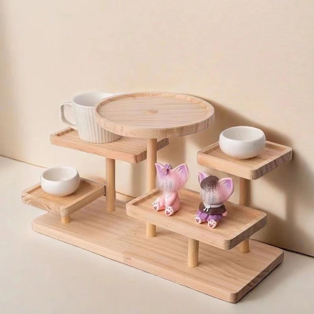 Small Wooden Standing Shelf Great for Jewerly or Small Collections