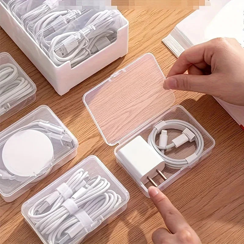 Data Cable Storage Box with 7 Small Compartment Boxes